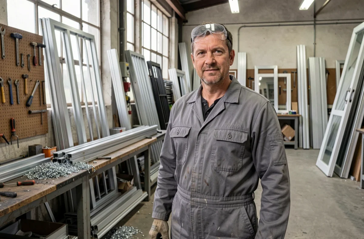 Spécialiste d'Asermetal en atelier de métallurgie avec équipements de fabrication de fermetures sécurisées