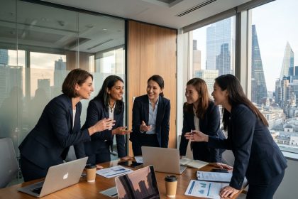 Groupe de femmes d'affaires dans un bureau moderne