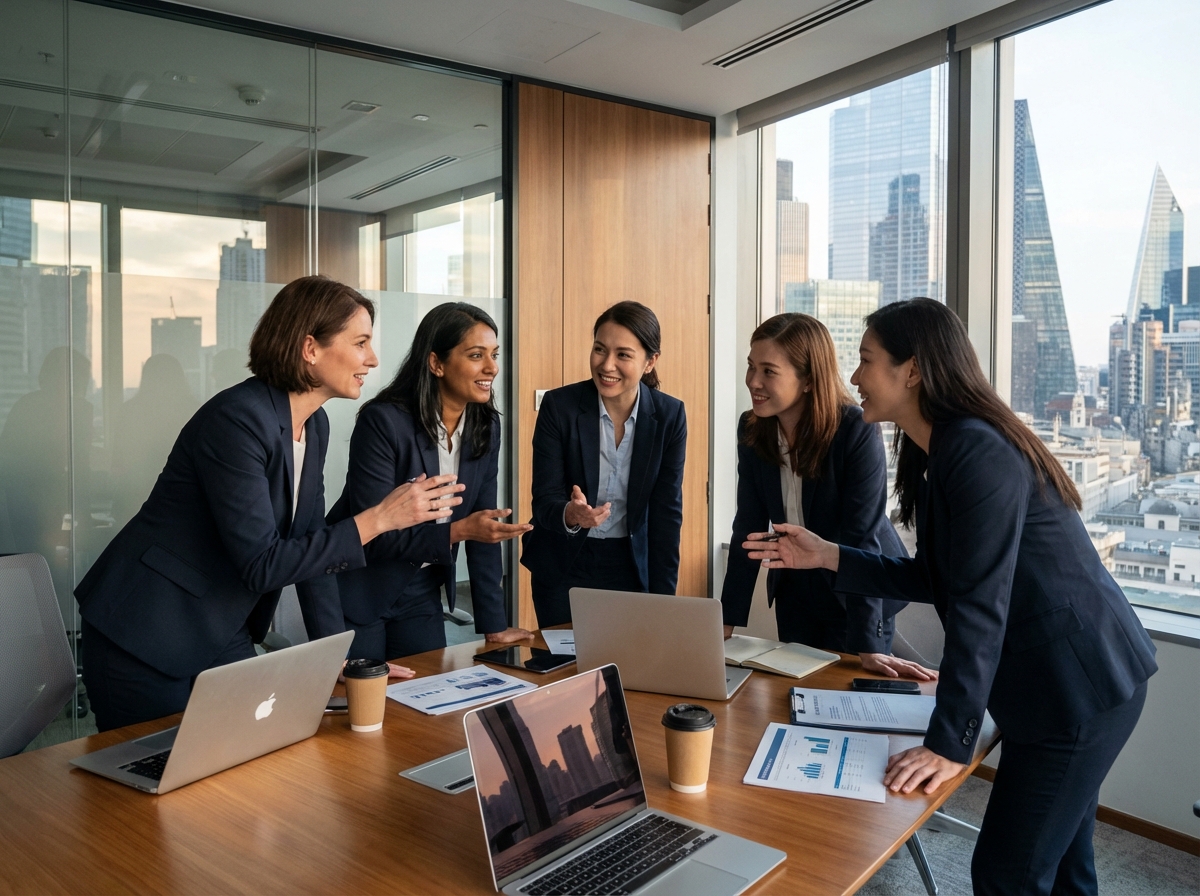 Groupe de femmes d'affaires dans un bureau moderne