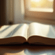 Livre de droit ouvert sur un bureau ensoleille