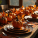Table de Halloween élégante avec plats de citrouille